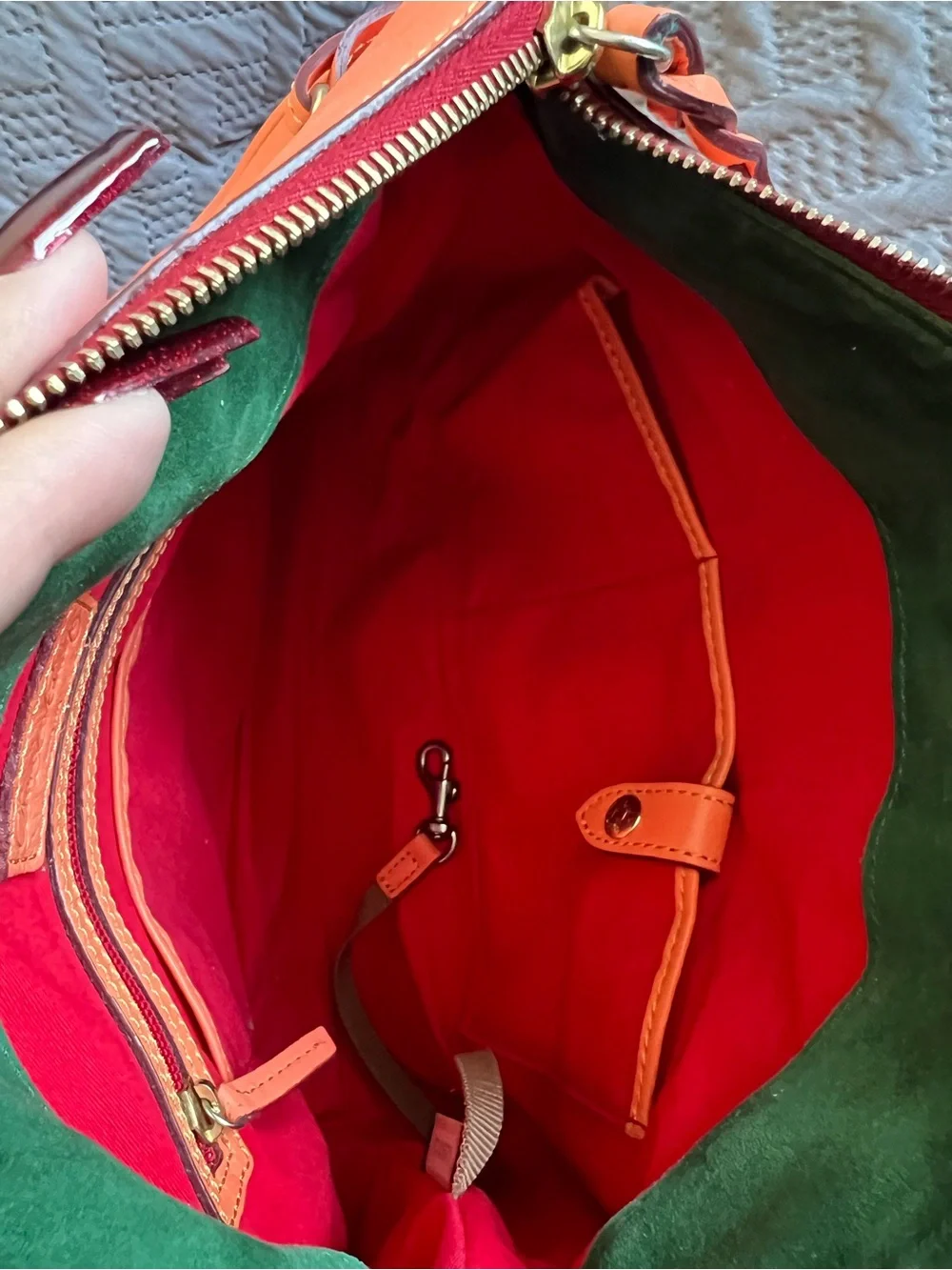 Dooney and Bourke Salmon Leather Satchel Handbag